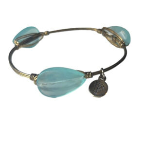 BOURBON and Bowties Light Blue Teardrop Bangle